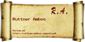 Ruttner Ambos névjegykártya